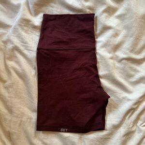 SET Active Women's Bike Shorts in Burgundy